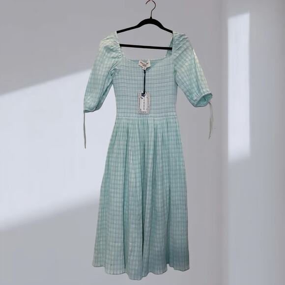 JESSAKAE Dresses & Skirts - Jessakae Mint Gingham Smocked Maxi Dress – Women’s Small (New With Tags)